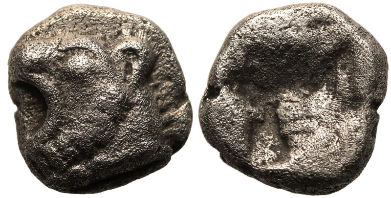 ANCIENT GREECE. KARIA, MYLASA(?). 
Silver Hemiobol, circa 450-400 BC. 
Obv: he...