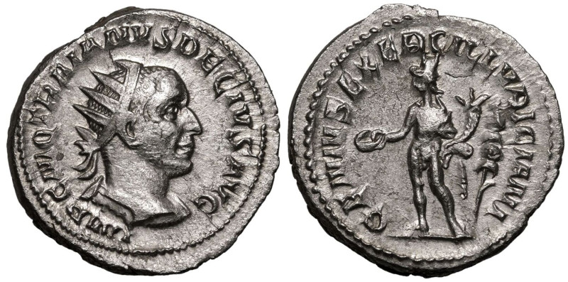 ROMAN EMPIRE. Trajan Decius. 
Silver Antoninianus, AD 249-251. Rome. 
IMP C M ...