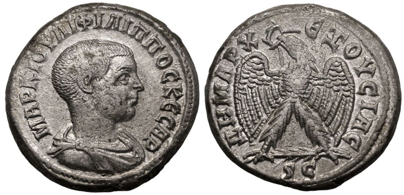 ROMAN PROVINCIAL. SELEUCIS AND PIERIA, ANTIOCH. Philip II (Caesar). 
Silver Tet...