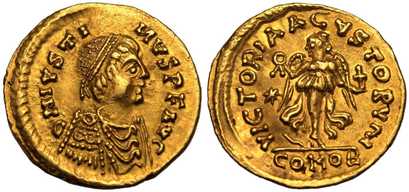 MIGRATIONARY. OSTROGOTHS. Theoderic. 
Gold Tremissis, circa AD 518-526. Rome. ...