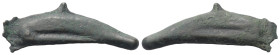 Sarmatien. Olbia.

 Bronze. Ca. 525 - 410 v. Chr.
Vs: Delfin rechts.
Rs: Delfin links.

32 mm. 2,71 g. 

HGC 3, 1879.
 Sehr schön.