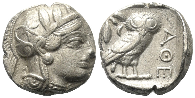 Attika. Athen.

 Tetradrachme (Silber). Ca. 454 - 404 v. Chr.
Vs: Kopf der At...