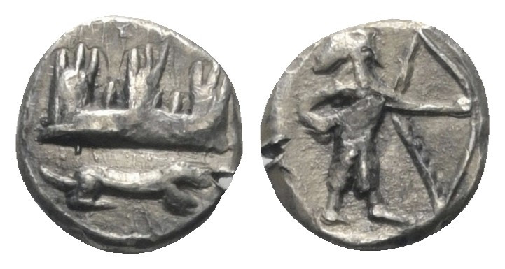 Phönikien. Sidon. Abdamon (425 - 410/7 v. Chr.).

 1/32 Schekel (Silber).
Vs:...