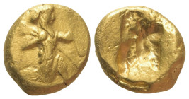 Achaimenidisches Königreich. Xerxes I. - Artaxerxes I. (ca. 486 - 424 v. Chr.).

 Dareike (Gold). Sardeis.
Vs: Persischer Großkönig mit Speer und B...