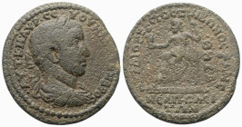 Karien. Neapolis ad Harpasum. Severus Alexander (222 - 235 n. Chr.).

 Bronze.
Vs: Büste des Severus Alexander in Rückansicht mit Lorbeerkranz, Pal...