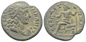 Phrygien. Sebaste. Pseudo-autonome Prägung.

 Bronze. 2. Jhdt. n. Chr.
Vs: Drapierte Büste des Senats mit Diadem rechts.
Rs: Zeus mit Phiale und S...