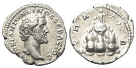Kappadokien. Kaisareia (Caesarea). Antoninus Pius (138 - 161 n. Chr.).

 Drachme (Silber).
Vs: Büste des Antoninus Pius rechts.
Rs: Der Berg Argai...