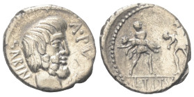 L. Titurius Sabinus.

 Denar (Silber). 89 v. Chr. Rom.
Vs: SABIN A PV. Kopf des Sabinerkönigs Titus Tatius rechts.
Rs: Der Raub der Sabinerinnen. ...