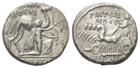 M. Scaurus und P. Hypsaeus.

 Denar (Silber). 58 v. Chr. Rom.
Vs: M SCAVR / AED CVR / EX - S C / REX ARETAS. König Aretas mit Ölzweig nach rechts k...
