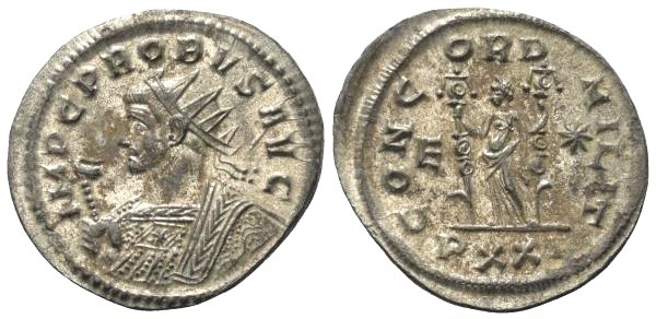 Probus (276 - 282 n. Chr.).

Antoninian (Billon). 281 n. Chr. Ticinum.
Vs: IM...