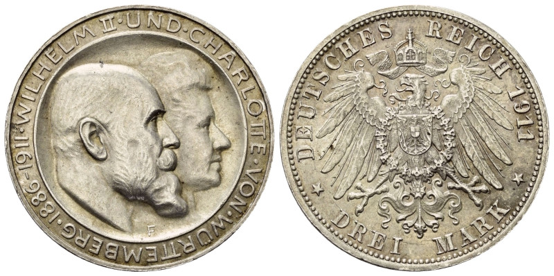 Kaiserreich. Württemberg. Wilhelm II. (1891 - 1918).

 Gedenkmünze (Silber). 1...