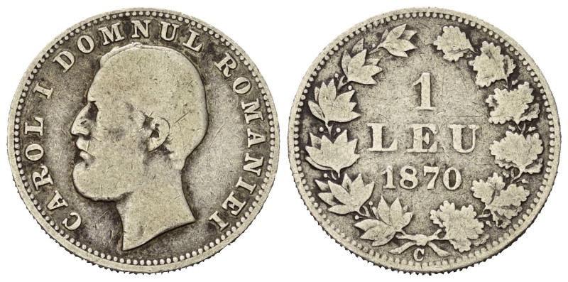 Rumänien. Karl I. als Fürst (1866 - 1881).

 Leu (Silber). 1870 C. Bukarest.
...