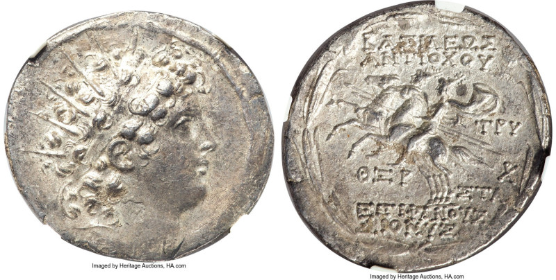 SELEUCID KINGDOM. Antiochus VI Dionysus (144-142 BC). AR tetradrachm (31mm, 15.8...