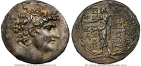 SELEUCID KINGDOM. Antiochus VIII Epiphanes (121-96 BC). AR tetradrachm (29mm, 12h). NGC XF, scratches. Antioch on the Orontes, ca. 121/0-113 BC. Diade...