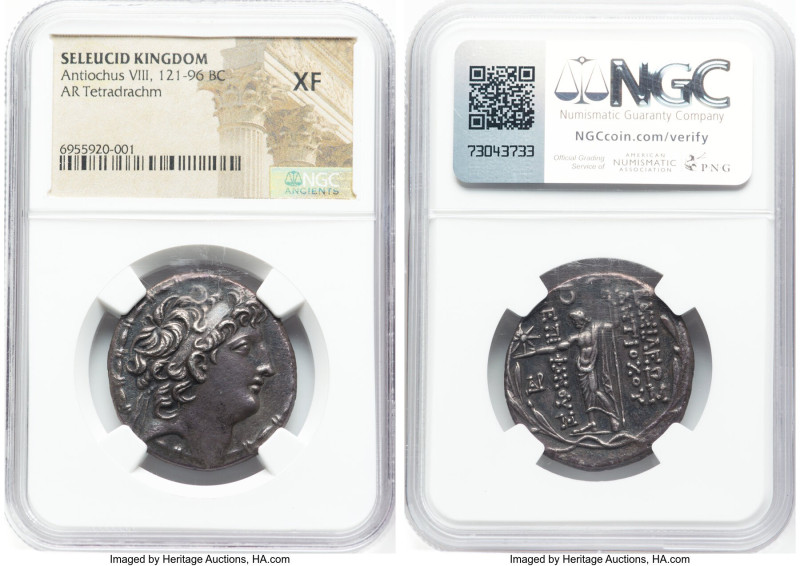 SELEUCID KINGDOM. Antiochus VIII Epiphanes (121-96 BC). AR tetradrachm (30mm, 12...