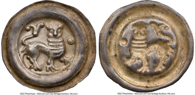 Brunswick-Luneburg. Anonymous Bracteate ND (1195-1227) MS62 NGC, 0.49gm. Wilhelm...