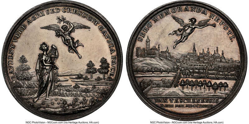 Brandenburg-Prussia. Friedrich II silver "Peace of Teschen" Medal 1779-Dated MS6...