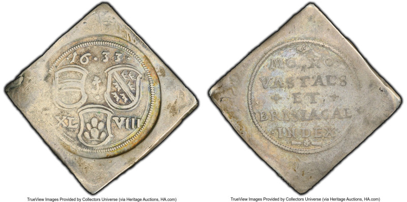 Breisach. Free City Klippe 48 Kreuzer 1633 VF Details (Cleaned) PCGS, KM3.1. 15....