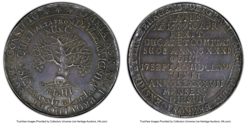 Brunswick-Wolfenbüttel. August the Younger "Death" Taler 1666 AU55 PCGS, Zellerf...