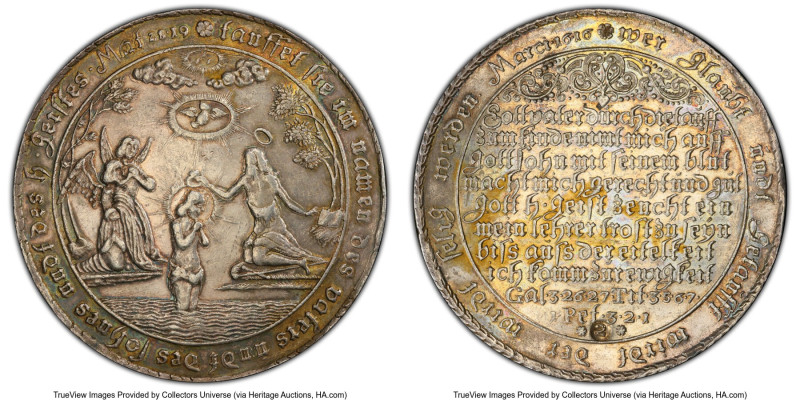 Harz. Baptismal 2 Taler 1616 AU58 PCGS, Dav-Unl. Very rare baptismal double Tale...