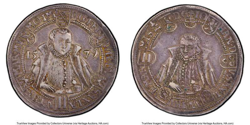 Saxe-Weimar. Friedrich Wilhelm I 1/2 Taler 1579 AU55 PCGS, Saalfeld mint, KM-MB3...