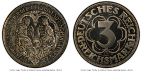 Weimar Republic Proof "Nordhausen" 3 Mark 1927-A PR65 Cameo PCGS, Berlin mint, KM52, J-327. 1000th Anniversary - Founding of Nordhausen. Clearly rende...