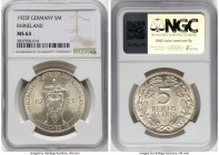 Weimar Republic "Rhineland" 5 Mark 1925-F MS63 NGC, Stuttgart mint, KM47, J-322. 1000th Year of the Rhineland. HID09801242017 © 2024 Heritage Auctions...