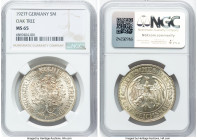 Weimar Republic "Oak Tree" 5 Mark 1927-F MS65 NGC, Stuttgart mint, KM56, J-331. HID09801242017 © 2024 Heritage Auctions | All Rights Reserved