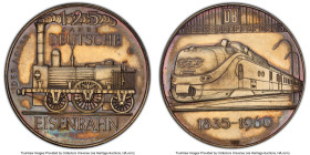 Federal Republic silver "125th Anniversary of German Railways" Medal 1960 MS62 PCGS, Nurnberg mint. "Trans Europe Express". HID09801242017 © 2024 Heri...