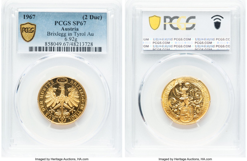 Republic 2-Piece Lot of Certified gold & silver "Brixlegg in Tyrol" Specimen Med...