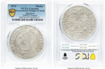 Maximilian II Thaler 1574 VF Details (Environmental Damage) PCGS, Prague mint, Dav-8055, Voglh-69. An extremely scarce Bohemian Taler type, through qu...