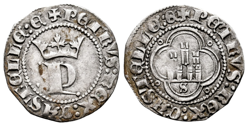 Kingdom of Castille and Leon. Pedro I (1350-1368). 1/2 real. Sevilla. (Bautista-...