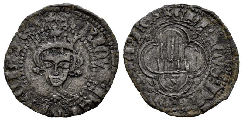 Kingdom of Castille and Leon. Enrique II (1368-1379). 1/2 billon real. Sevilla. ...