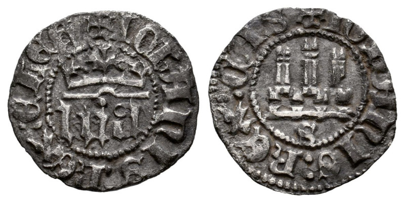 Kingdom of Castille and Leon. Juan I (1379-1390). 1/6 real. Sevilla. (Bautista-8...