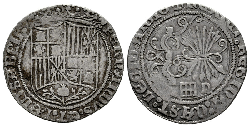 Catholic Kings (1474-1504). 1 real. Segovia. P. (Cal-381). Ag. 2,62 g. Aqueduct ...