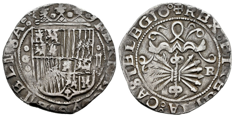 Catholic Kings (1474-1504). 2 reales. Granada. R. (Bautista-1311). (Cal-498 var....