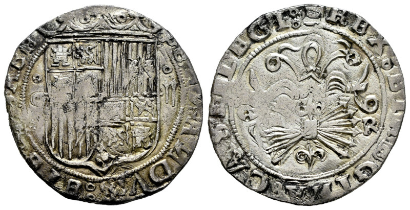 Catholic Kings (1474-1504). 2 reales. Granada. R. (Bautista-1304). (Cal-498 var....