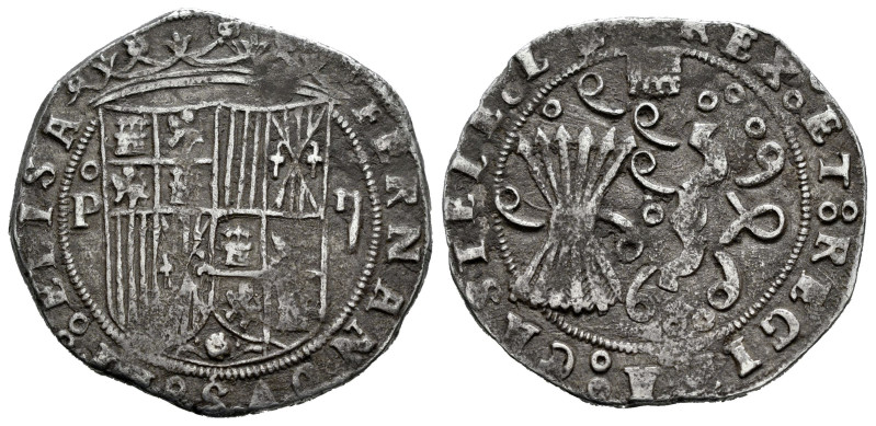 Catholic Kings (1474-1504). 2 reales. Segovia. P. (Cal-507). Anv.: FERNANDVS : E...