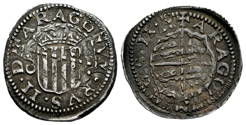 Philip III (1598-1621). 1 real. 1611. Zaragoza. (Cal-575). Ag. 3,29 g. Double st...