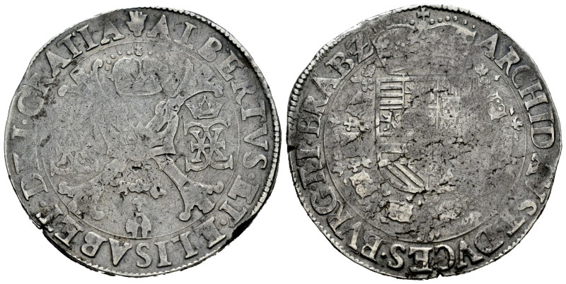 Albert and Elizabeth (1598-1621). 1 patagon. ND. Antwerpen. (Tauler-1698). (Vti-...