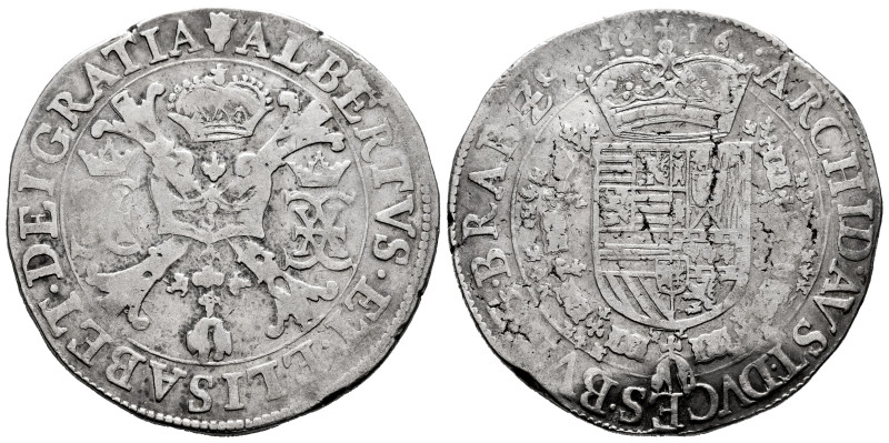 Albert and Elizabeth (1598-1621). 1 patagon. 1616. Antwerpen. (Tauler-1699). (Vt...