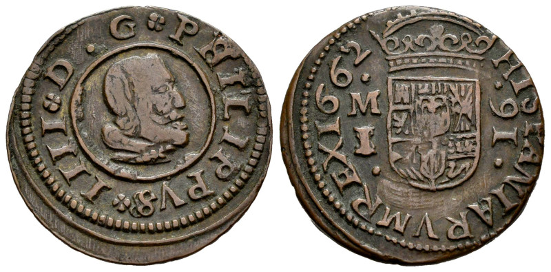 Philip IV (1621-1665). 16 maravedis. 1662. Madrid. I/S. (Cal-472). (Jarabo-Sanah...