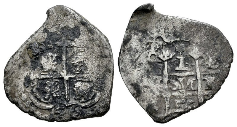 Philip IV (1621-1665). 1 real. 1656. Potosi. E. (Cal-758). Ag. 2,84 g. Double da...