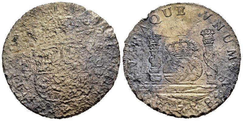 Philip V (1700-1746). 8 reales. 1738. Mexico. MF. (Cal-1449). Ag. 23,35 g. Recov...