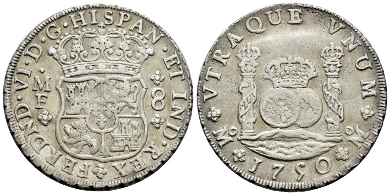 Ferdinand VI (1746-1759). 8 reales. 1750. Mexico. MF. (Cal-474). Ag. 26,83 g. Ch...