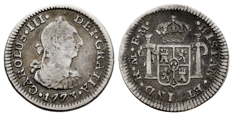 Charles III (1759-1788). 1/2 real. 1773. Mexico. FM. (Cal-195). Ag. 1,66 g. Choi...