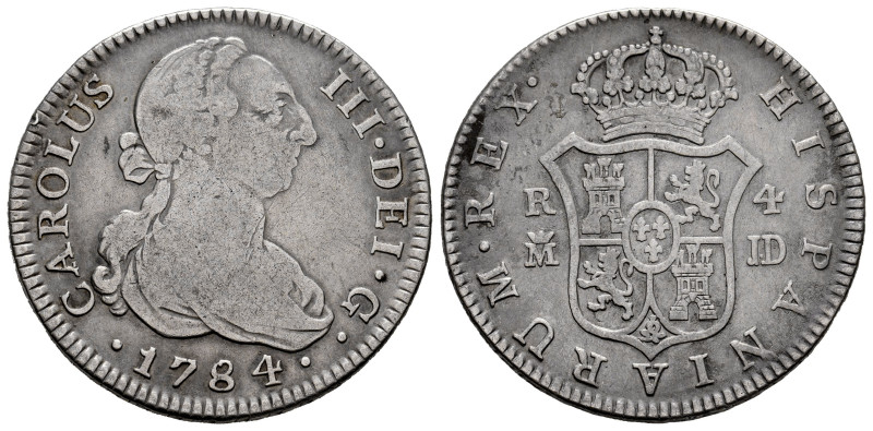 Charles III (1759-1788). 4 reales. 1784. Madrid. JD. (Cal-869). Ag. 12,92 g. Min...