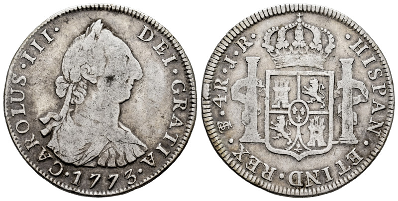 Charles III (1759-1788). 4 reales. 1773. Potosi. JR. (Cal-929). Ag. 12,96 g. Sca...