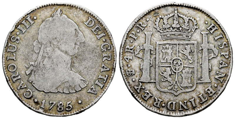 Charles III (1759-1788). 4 reales. 1785. Potosi. PR. (Cal-953). Ag. 13,04 g. Min...