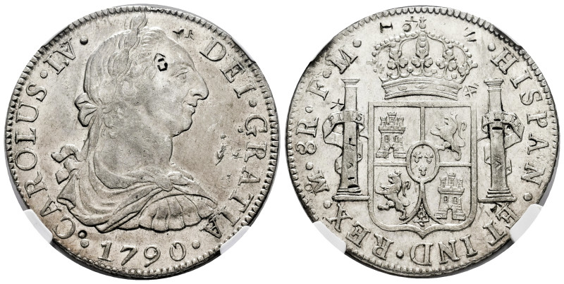 Charles IV (1788-1808). 8 reales. 1790. Mexico. FM. (Cal-951). Ag. Bust of Charl...